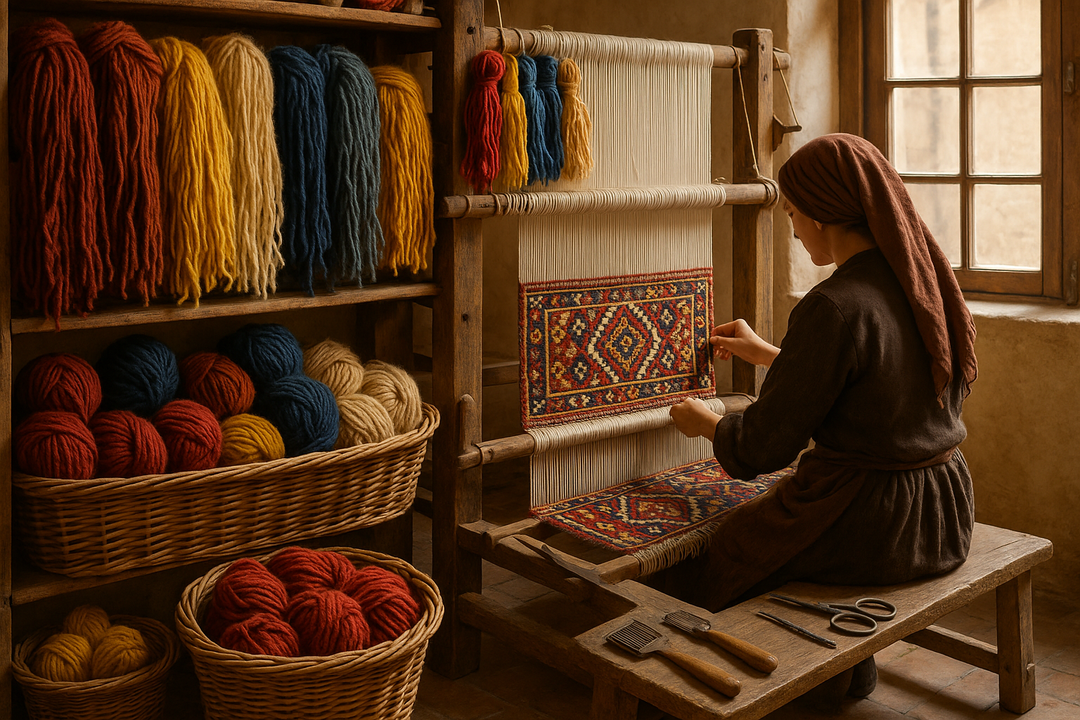 rugs making process or show wool keeping side & rugs 